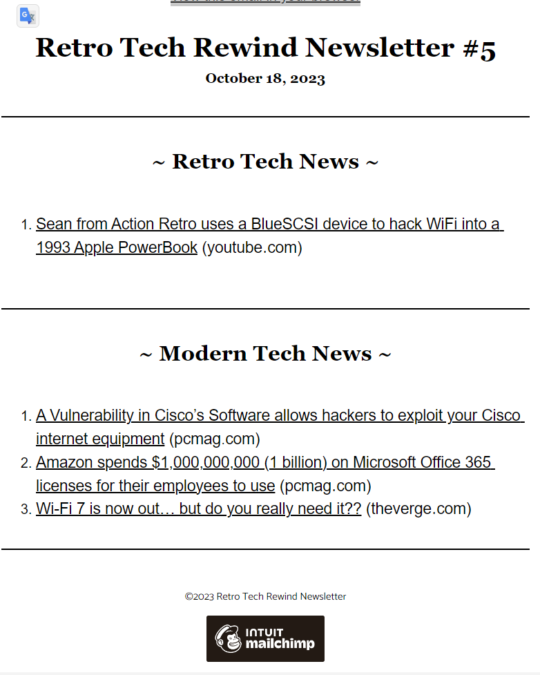 Example newsletter